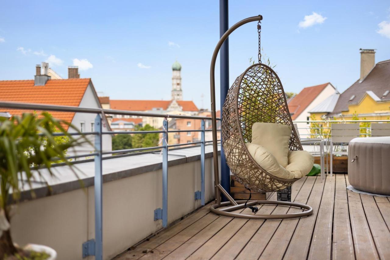 Apartament BRIGHT: The PENTHOUSE - Jacuzzi - BBQ - Parkplatz/Parking Augsburg Zewnętrze zdjęcie