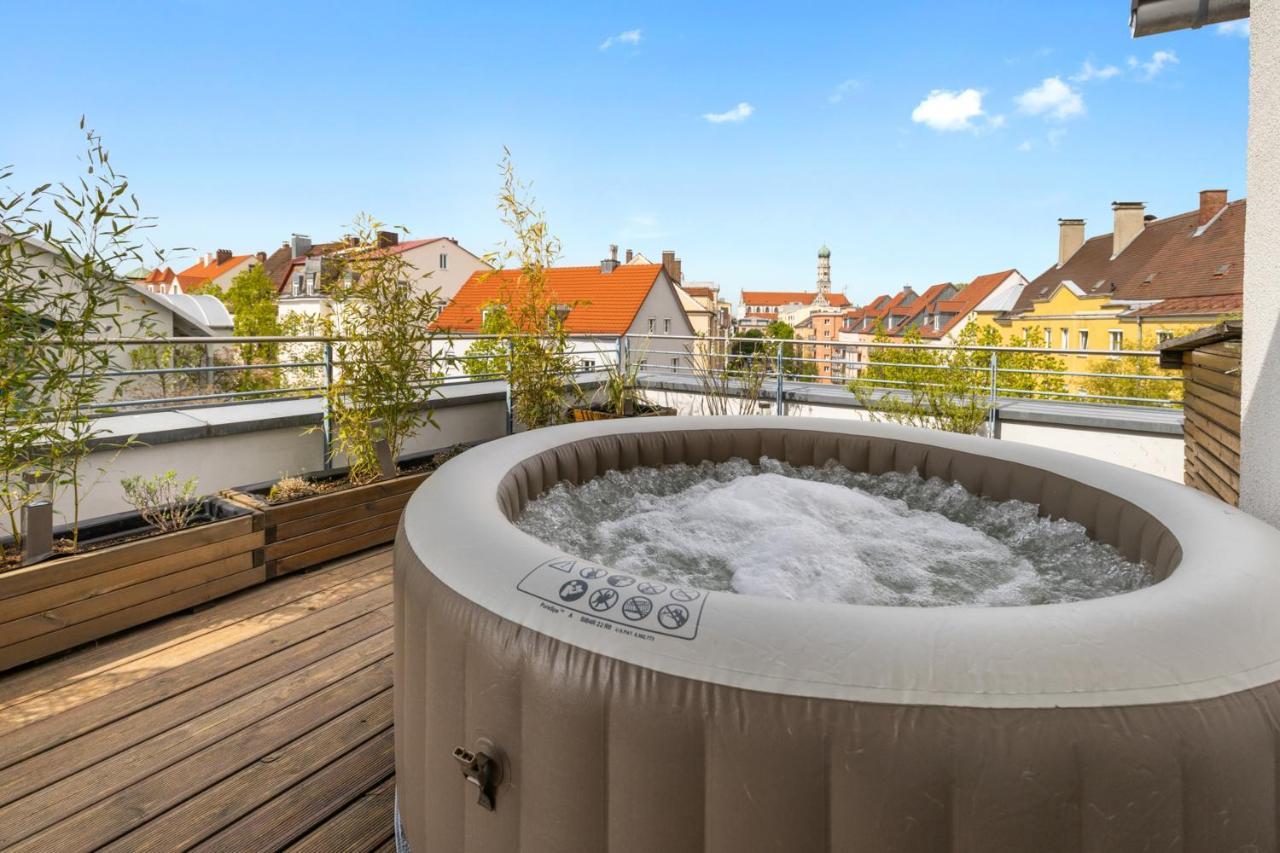 Apartament BRIGHT: The PENTHOUSE - Jacuzzi - BBQ - Parkplatz/Parking Augsburg Zewnętrze zdjęcie