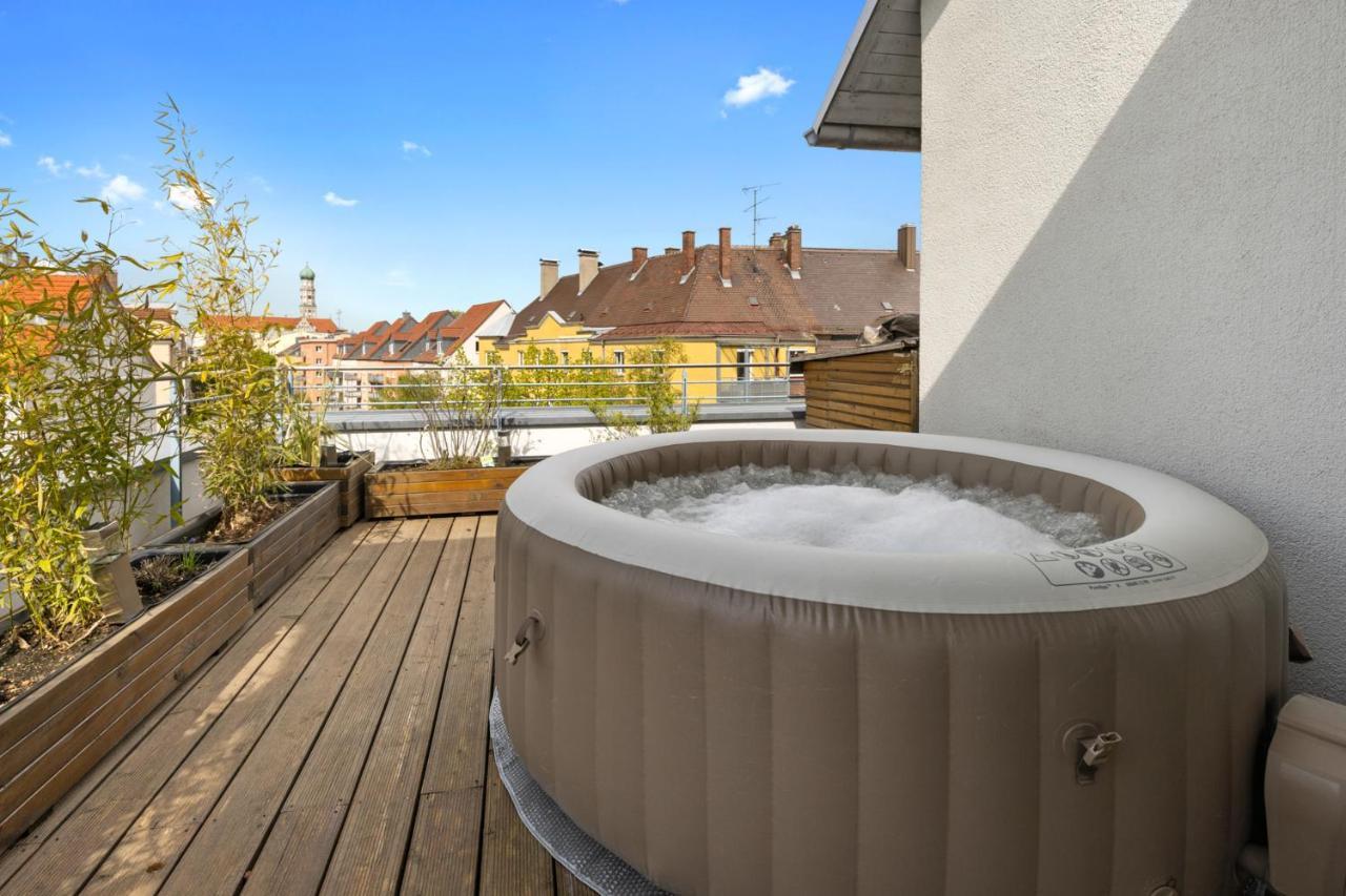 Apartament BRIGHT: The PENTHOUSE - Jacuzzi - BBQ - Parkplatz/Parking Augsburg Zewnętrze zdjęcie