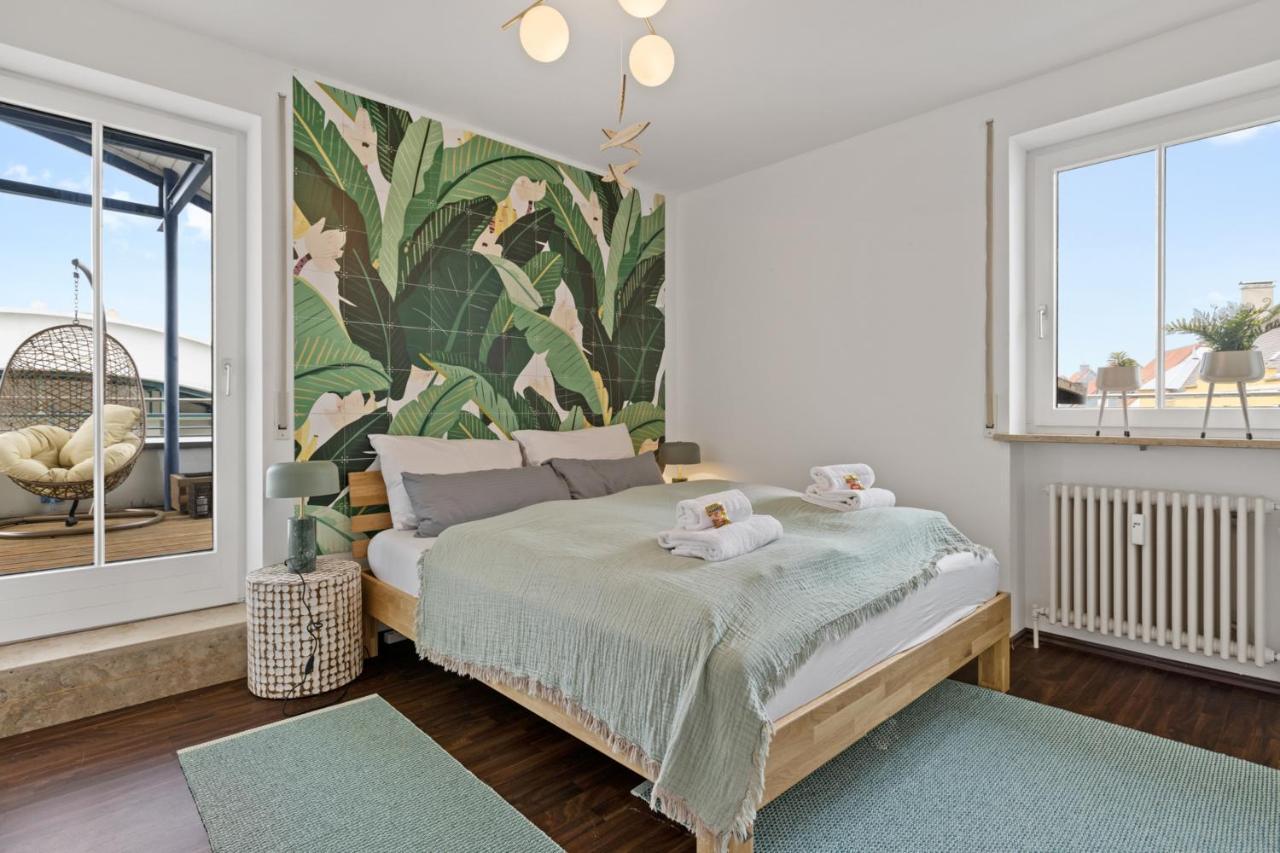 Apartament BRIGHT: The PENTHOUSE - Jacuzzi - BBQ - Parkplatz/Parking Augsburg Zewnętrze zdjęcie