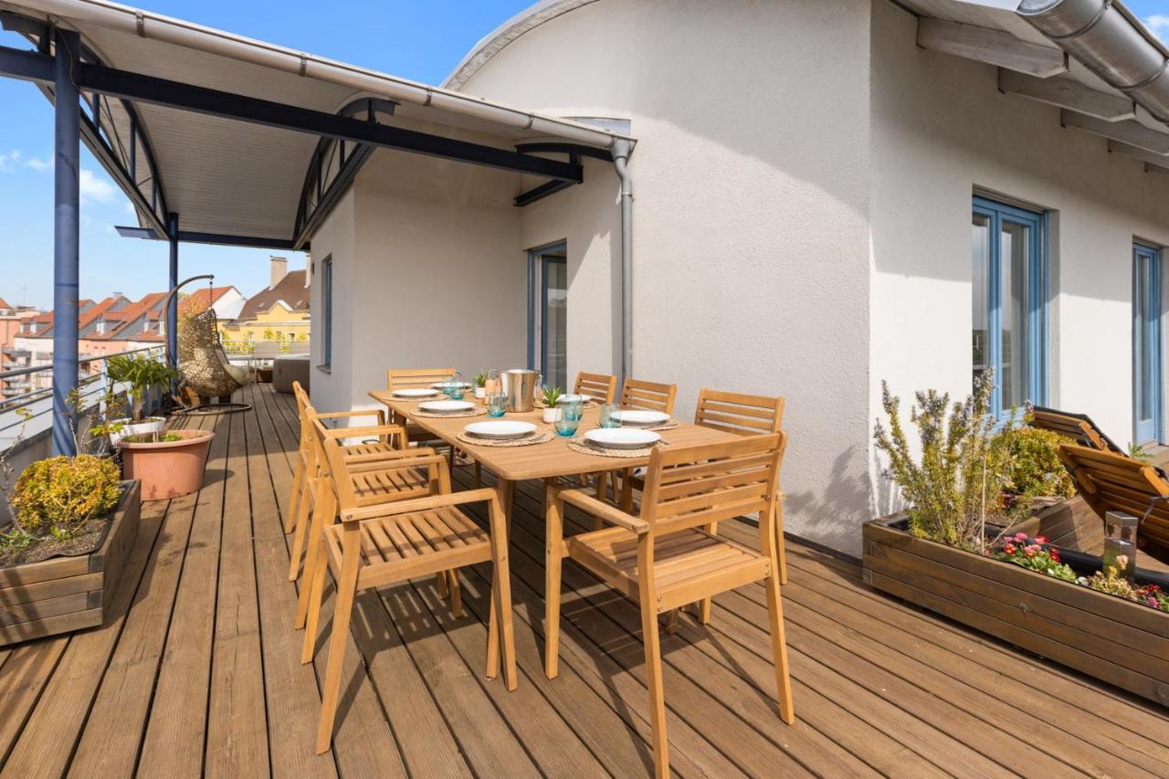 Apartament BRIGHT: The PENTHOUSE - Jacuzzi - BBQ - Parkplatz/Parking Augsburg Zewnętrze zdjęcie